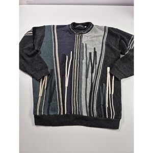 Protege Sweater Mens 2XLT Multicolor Geometric Knit Crewneck Pullover Made USA